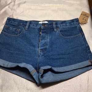 Cuffed Denim Shorts
